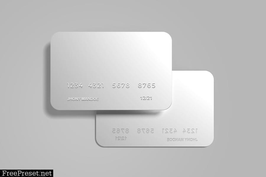 Credit card mockup with embossed style MEX2ZBJ