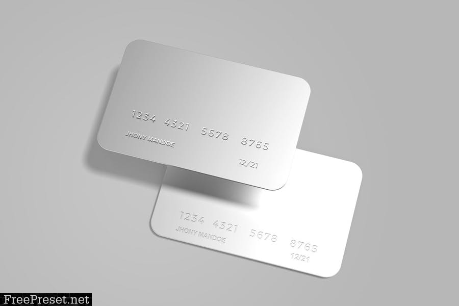 Credit card mockup with embossed style MEX2ZBJ