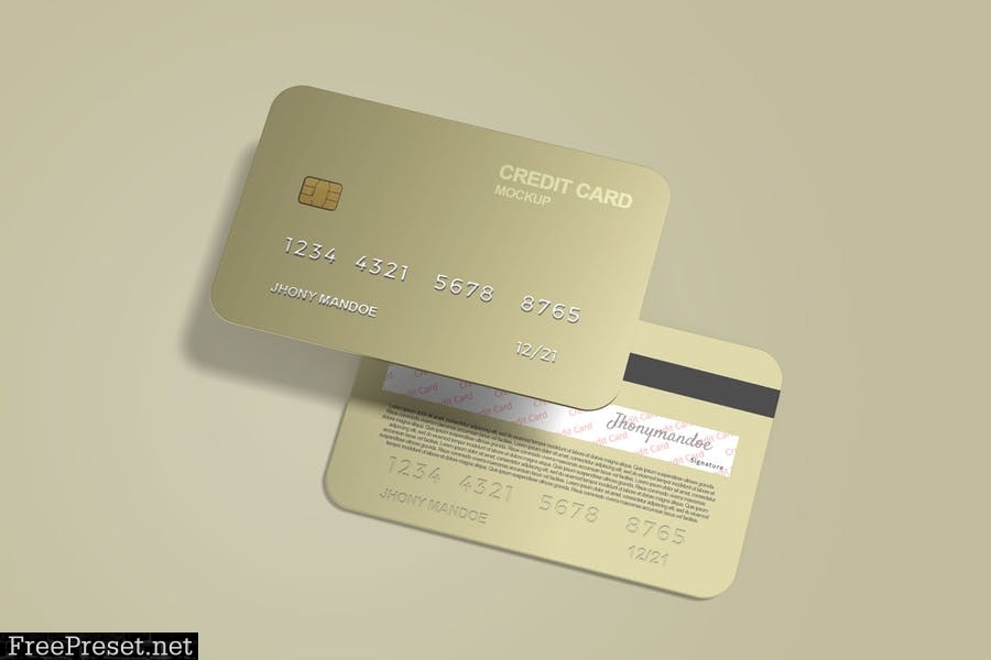 Credit card mockup with embossed style MEX2ZBJ