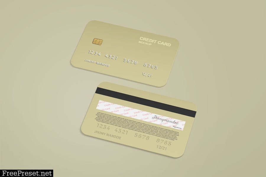 Credit card mockup with embossed style MEX2ZBJ