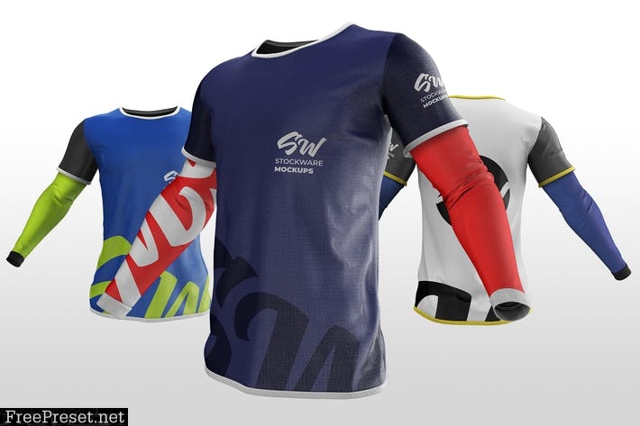 Double-Sleeved T-Shirt Mockup 9VQNS3W