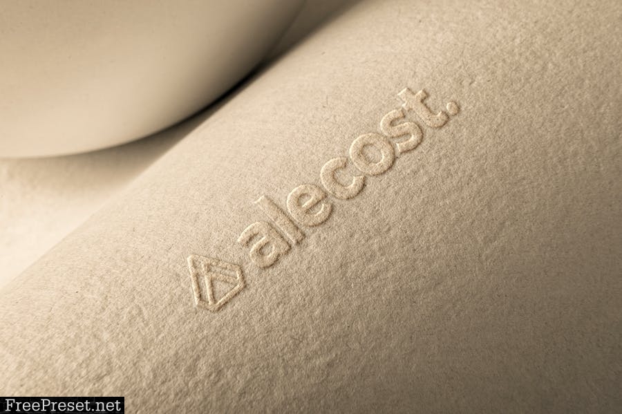 Embossed Effect Paper Logo Mockup AGU33CT