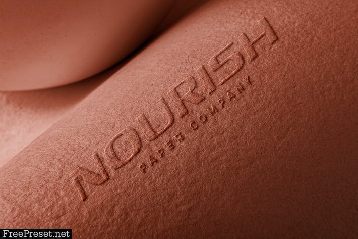 Embossed Effect Paper Logo Mockup AGU33CT