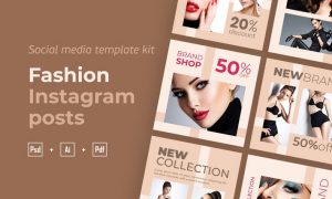 Fashion instagram posts template kit - 06 QP99RT9