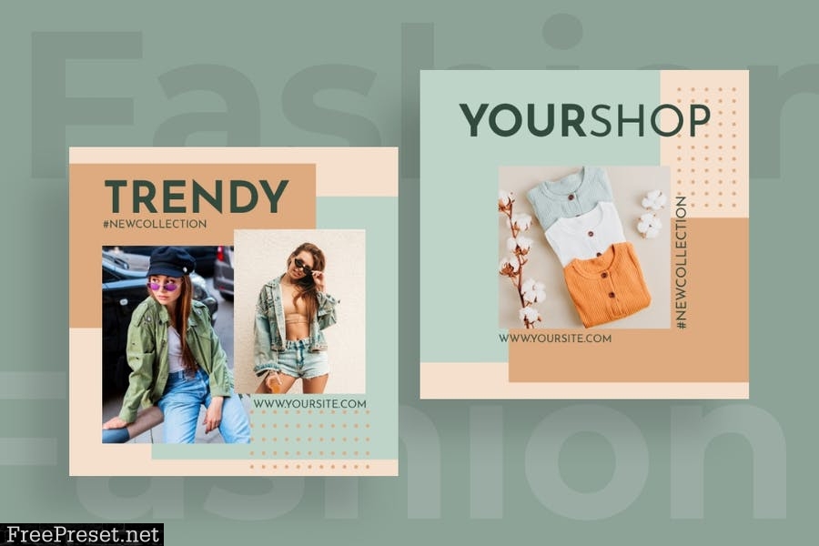 Fashion Instagram posts template kit - 10 XWTY9CP