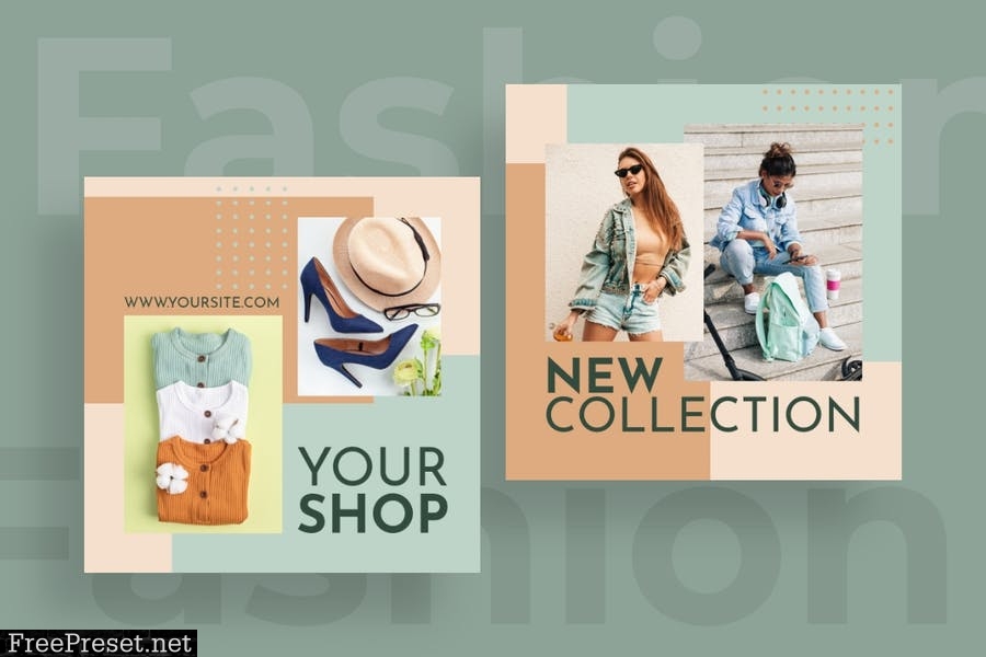 Fashion Instagram posts template kit - 10 XWTY9CP