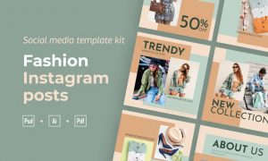 Fashion Instagram posts template kit - 10 XWTY9CP