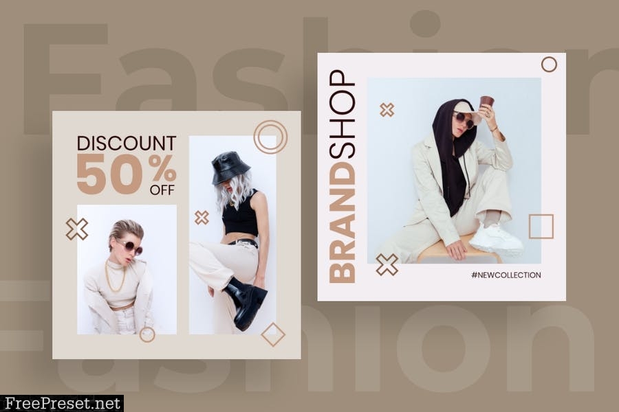 Fashion Instagram posts template kit - 12 4HTQ5HC