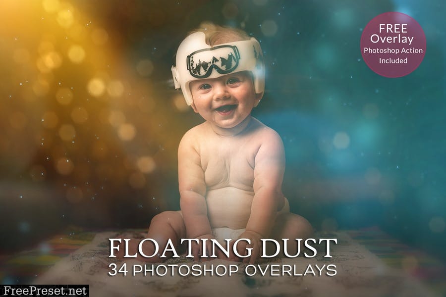 Floating Dust Photoshop Overlays & Action