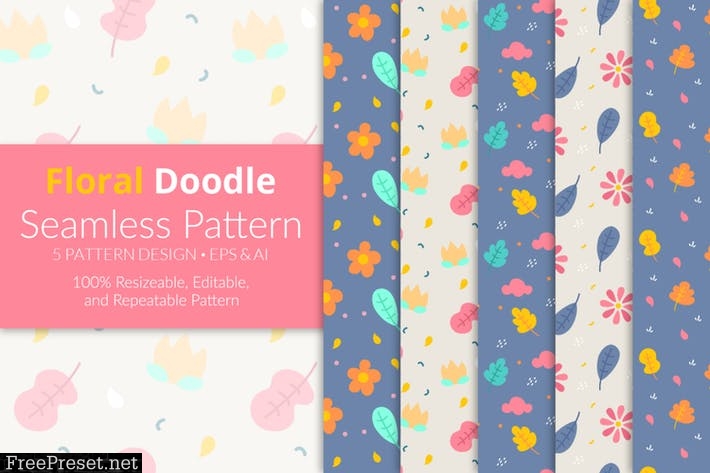 Floral Doodle Seamless Pattern GSNJU5V