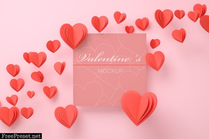 Frame mockup with love concept. Valentines day YGCZBMN
