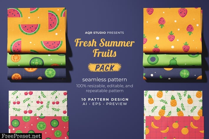 Fresh Summer Fruits - Seamless Pattern ZG3A3CG