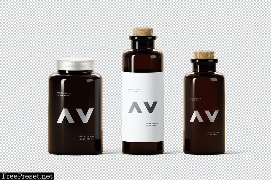 Glass Bottles Mockup DKJK9GM