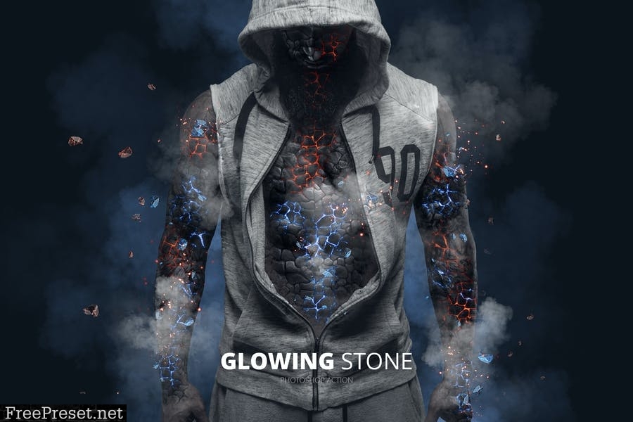 Glowing Stone Photoshop Action