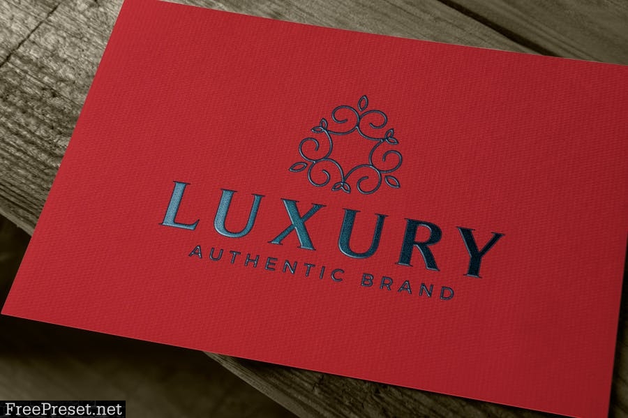 Gold Foil Embossed Paper Logo Mockup BUGGK8P