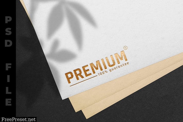 Gold Texture In Paper Logo Mockup 8Z9QKZ5