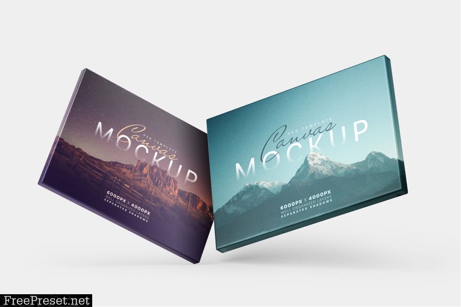 Horizontal Canvas Mockup Set