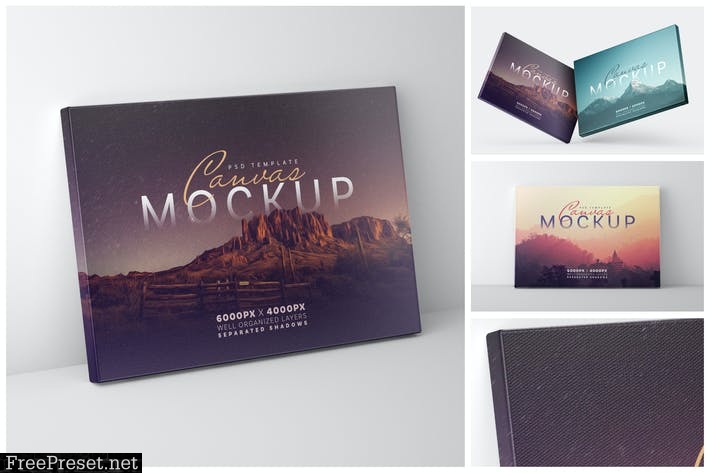 Horizontal Canvas Mockup Set