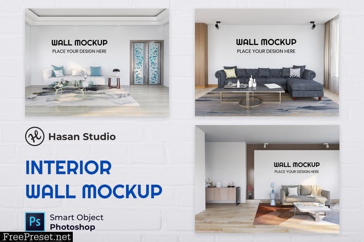 Interior Living Room Wall Mockup - Nuzie FG7MCFC