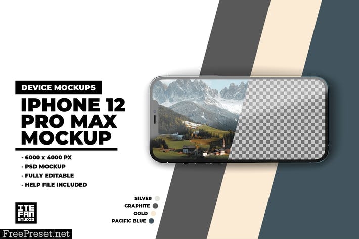 iPhone 12 Pro Max Mockup W6B9KS7