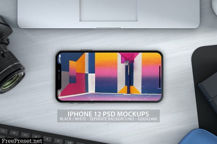 iPhone 12 PSD Mockups with Clean Background JEYGBX6