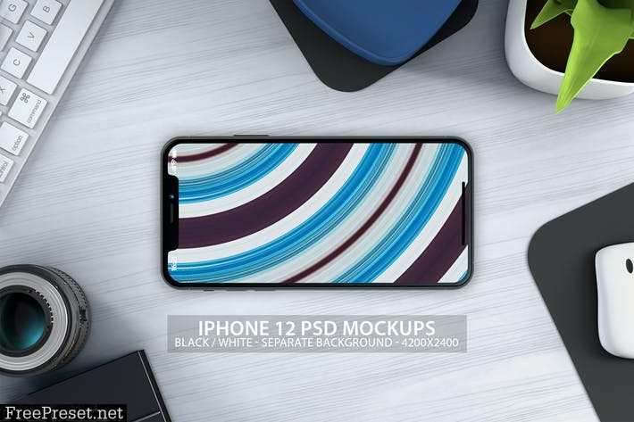 iPhone 12 PSD Mockups with Clean Background NRWD4PP