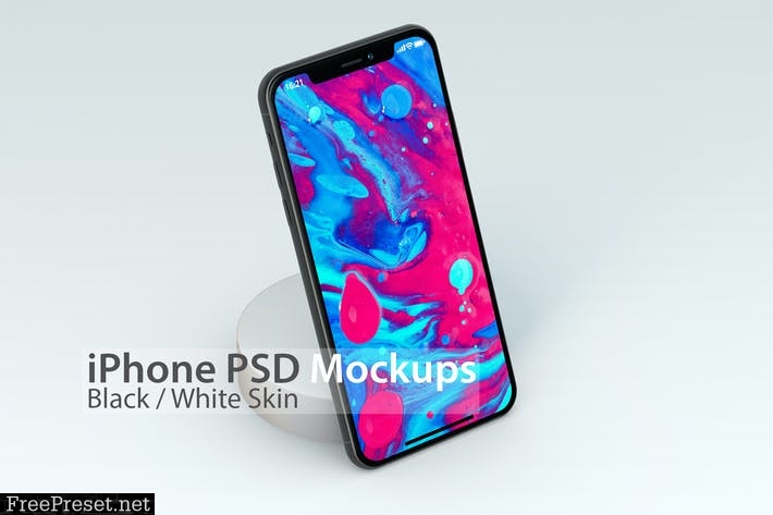 iPhone White & Black Tablet PSD Mock-ups EN37DRR