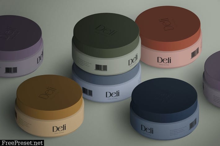 Isometric Cosmetic Jar Mockup F4HBKTZ