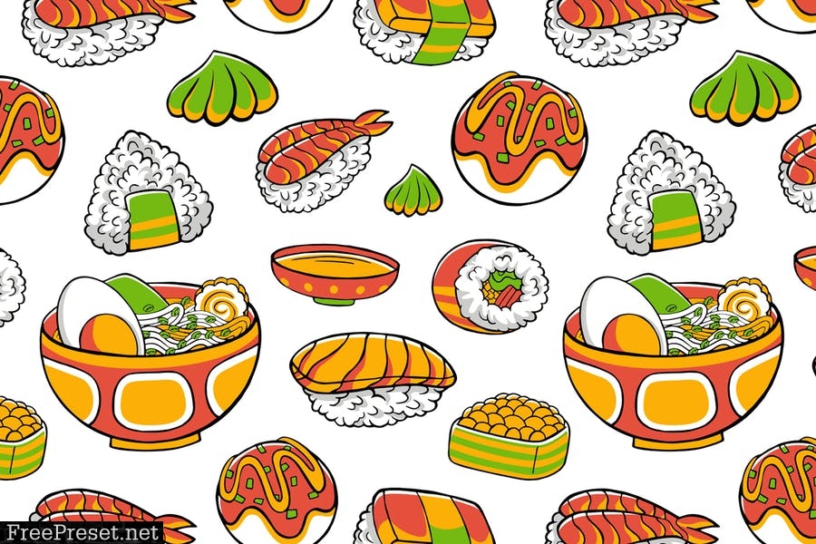 Japan Food Seamless Pattern #01 7MESJ6S