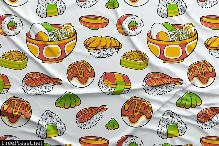 Japan Food Seamless Pattern #01 7MESJ6S