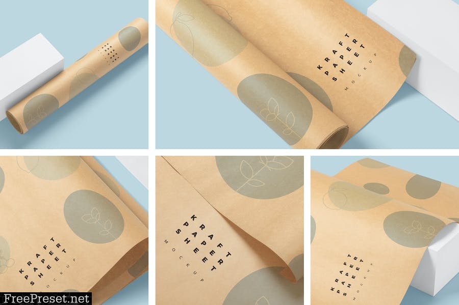 Kraft Paper Wrapping Sheet Mockups ZTYNE5K