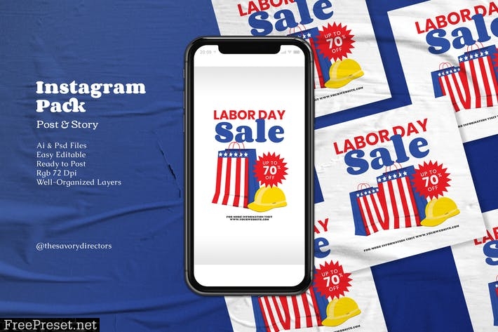 Labor Day Sale Instagram Pack 8V3DM3H