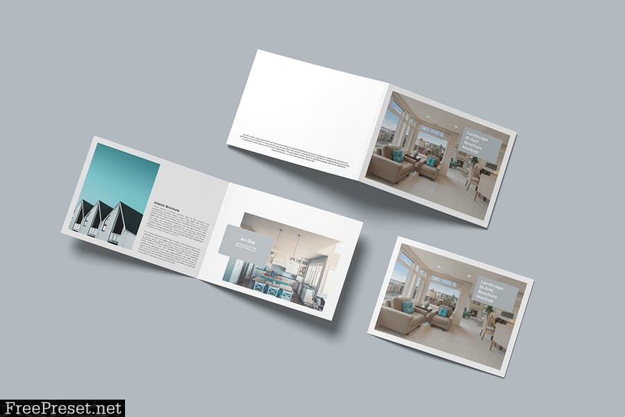 Landscape Bifold Brochure Mockup DM4DUQC