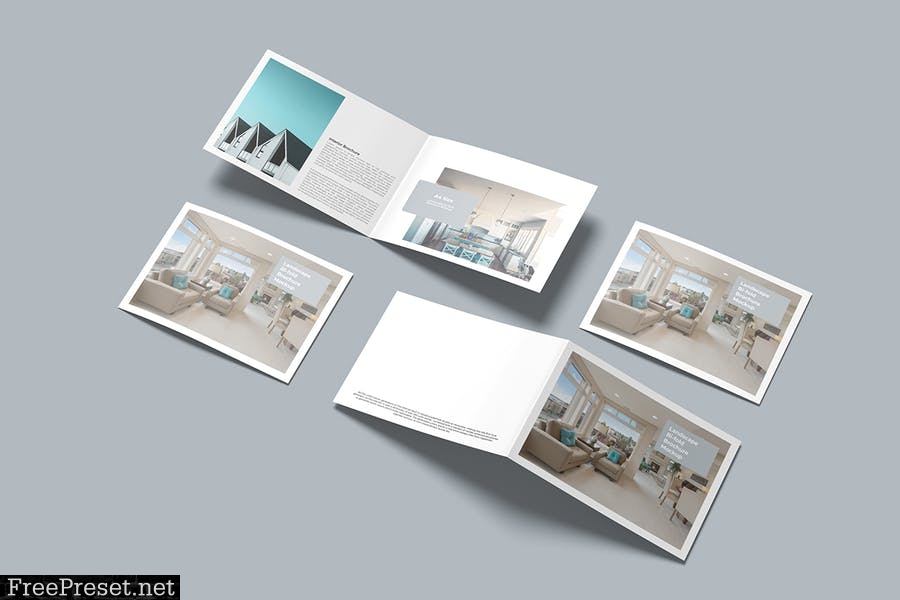 Landscape Bifold Brochure Mockup DM4DUQC