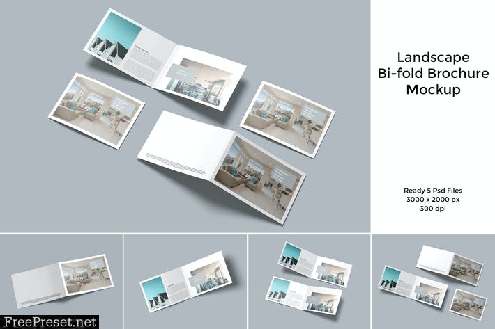 Landscape Bifold Brochure Mockup DM4DUQC