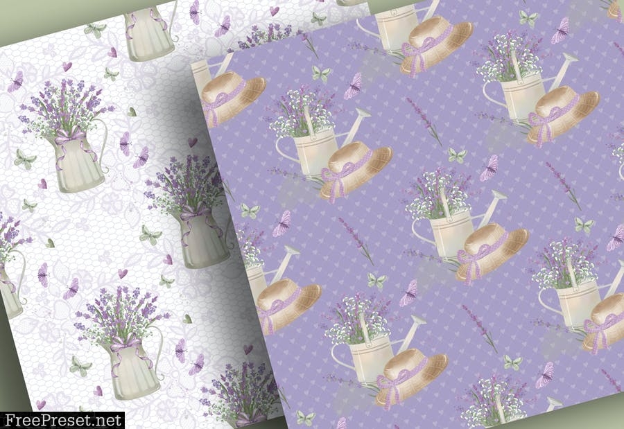 Lavender Garden digital paper pack LS44LD2