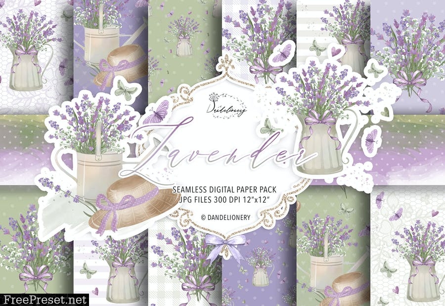 Lavender Garden digital paper pack LS44LD2