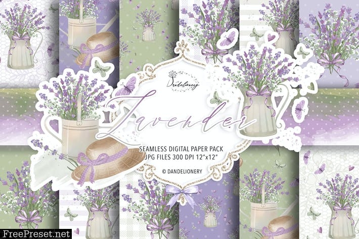 Lavender Garden digital paper pack LS44LD2