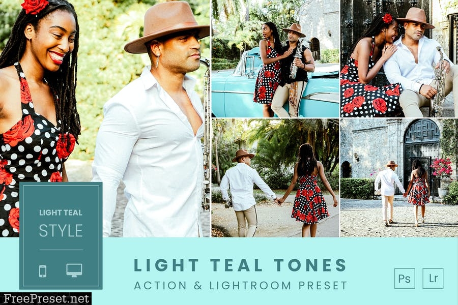 Light Teal Tones Action & Lightroom Preset