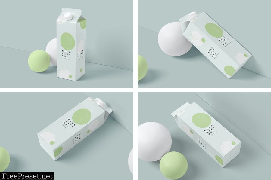 Litre Milk Carton Mockups Y4D368H