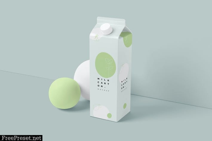 Litre Milk Carton Mockups Y4D368H