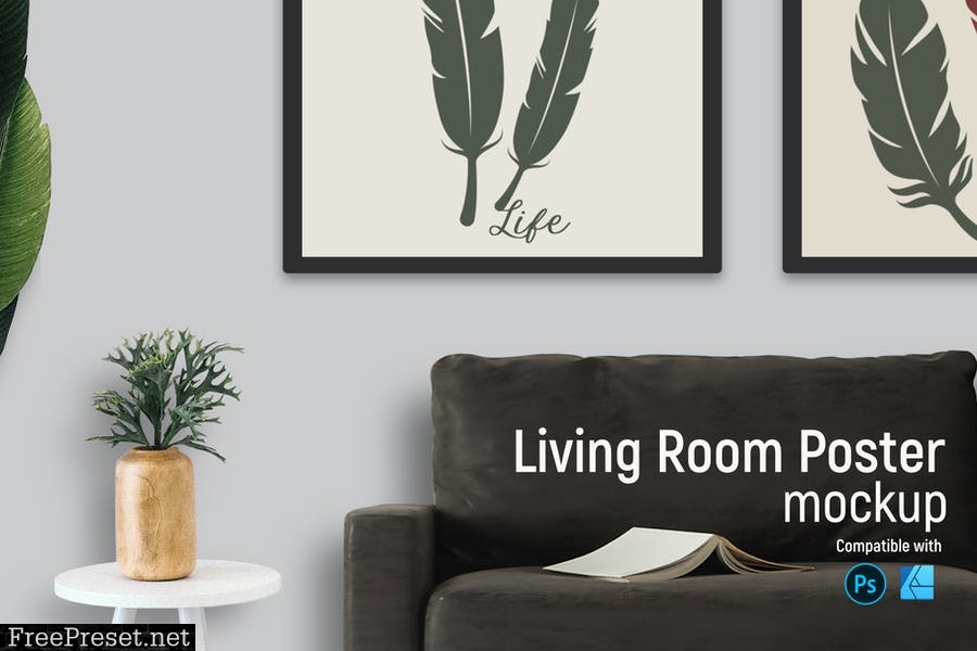 Living Room Mockup T6WEN5J