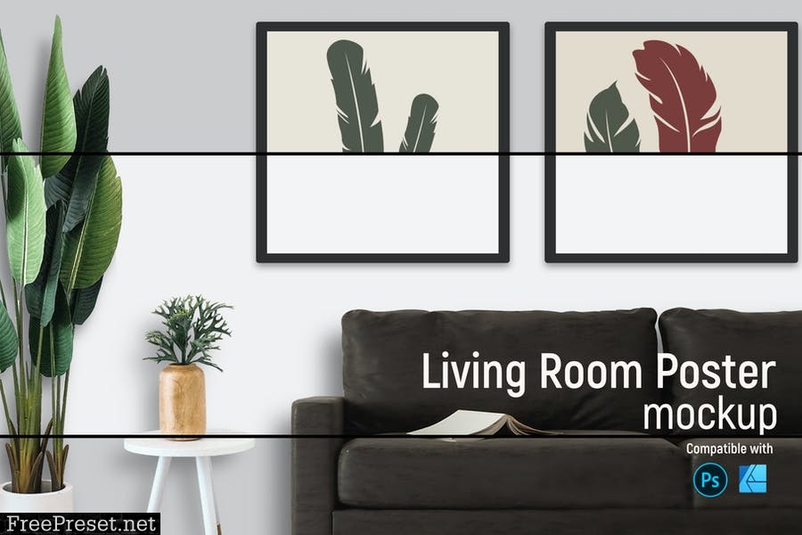 Living Room Mockup T6WEN5J