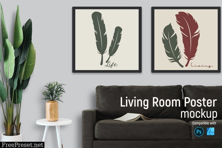 Living Room Mockup T6WEN5J