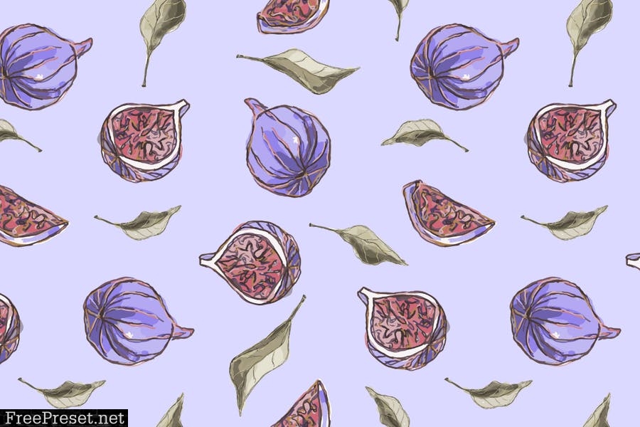 Loury – Watercolor Fruit Vector Seamless Pattern VKDPEK4