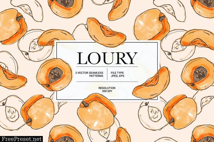 Loury – Watercolor Fruit Vector Seamless Pattern VKDPEK4