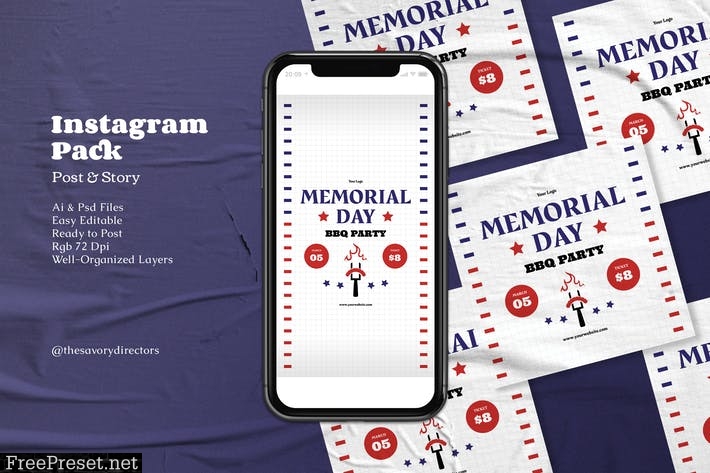 Memorial Day BBQ Instagram Pack FDSKK8K