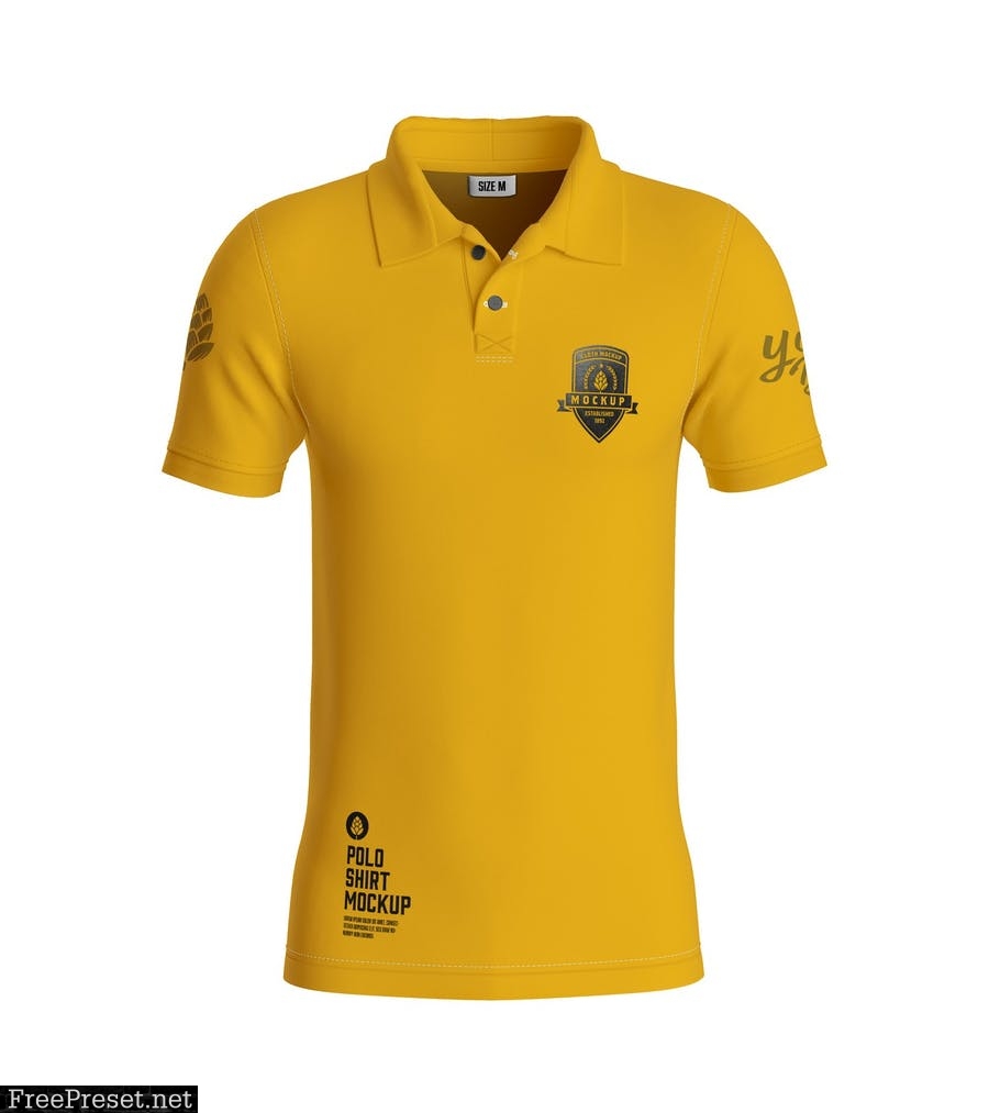 Men's Short Sleeve Polo Shirt Mockup. Front Side 4DNH2NC