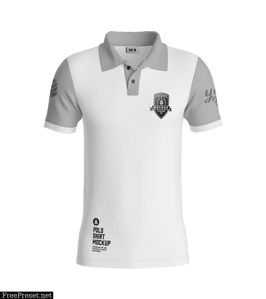 Men's Short Sleeve Polo Shirt Mockup. Front Side 4DNH2NC