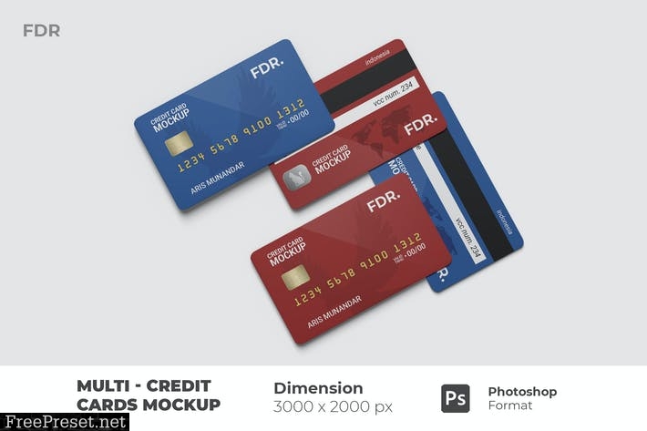 Multi - Credit Cards Mockup RAS364B